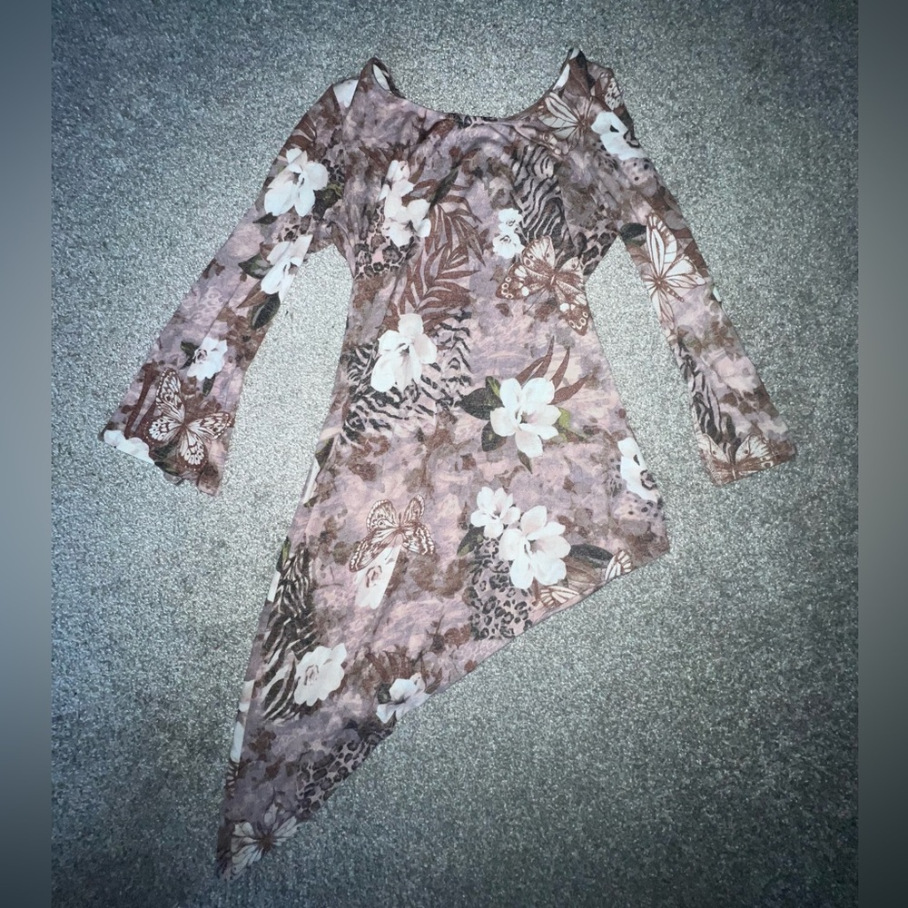 Floral Asymmetrical Dress🦋🌺